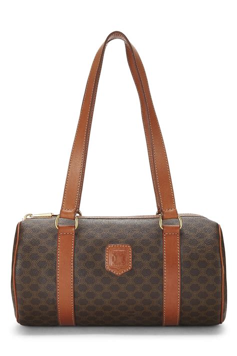 Brown Coated Canvas Macadam Handbag